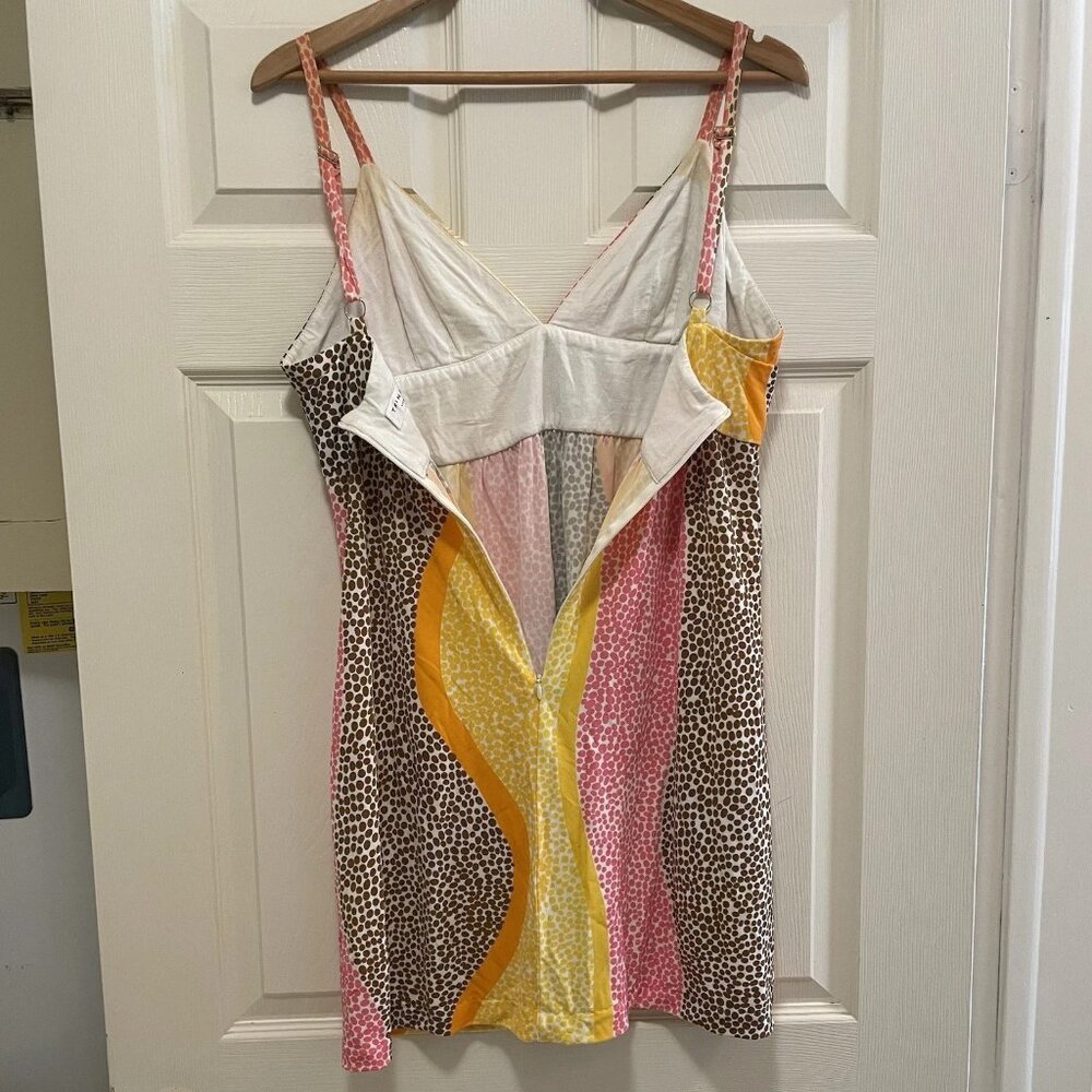 TRINA TURK Multicolor Abstract Adjustable Spaghetti Strap Mini Sundress Sz 10 - Picture 7 of 8